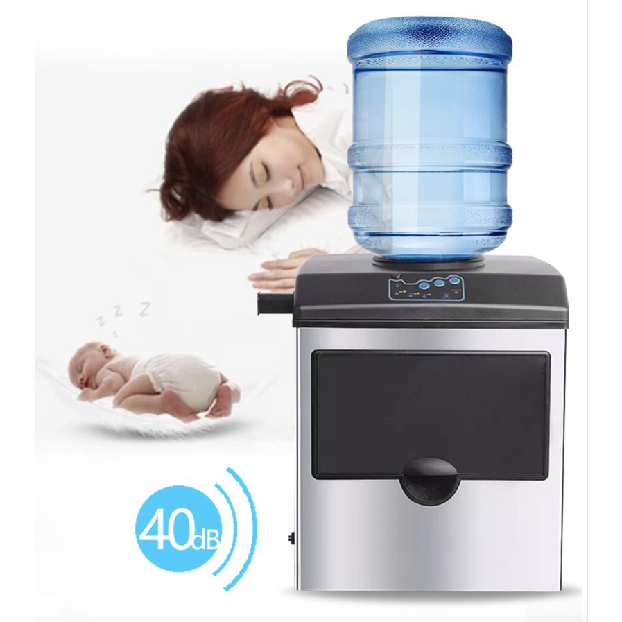 Máy làm đá viên tinh khiết tùy chọn 3 size đá S-M-L công suất 160w 25kg/Ngày