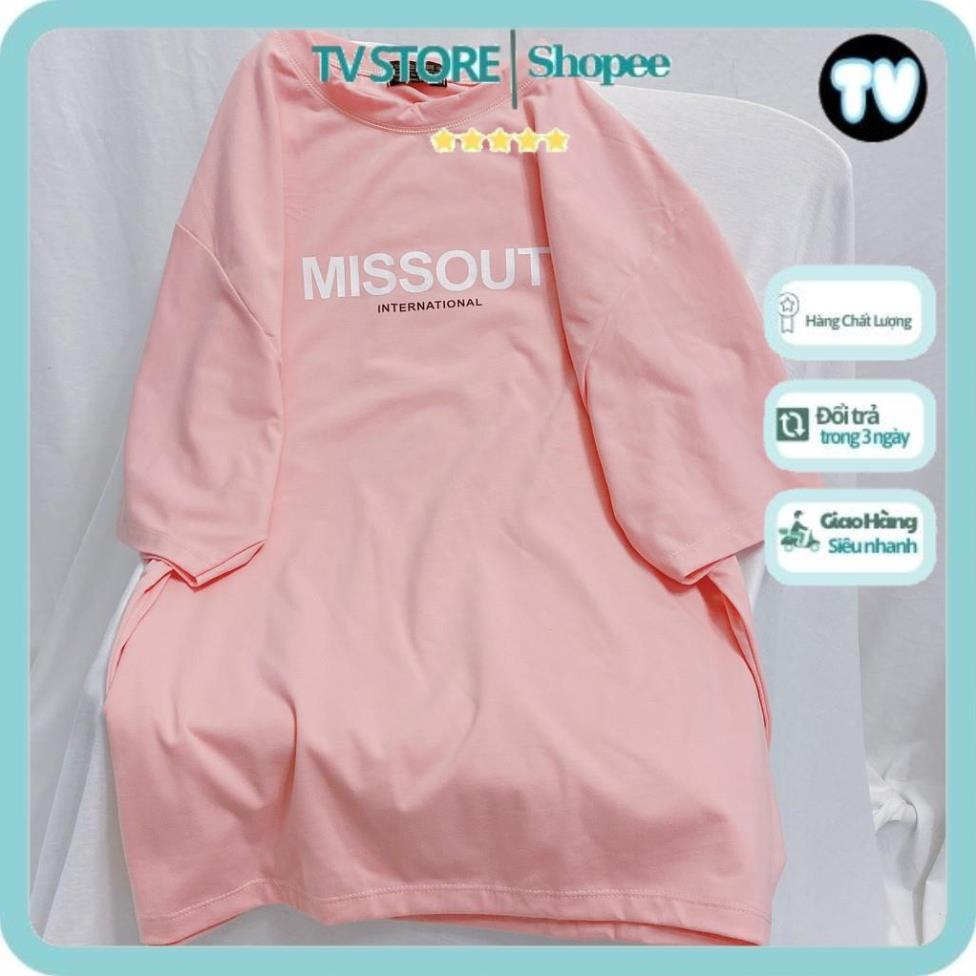 Áo Thun tay lỡ TVSTORE Áo Phông Nam Nữ Form Rộng Unisex Cotton Mát Hút Mồ Hôi MISSOUT Basic Nhiều Màu