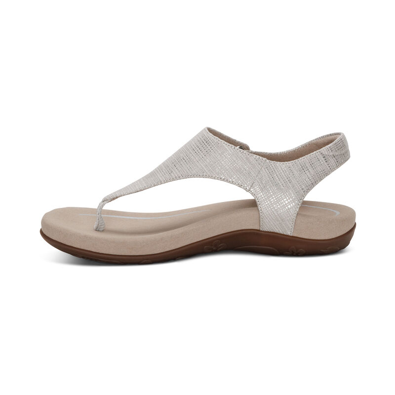 Giày sandal sức khỏe nữ Aetrex Ellie Grey - nâng vòm giảm đau chân, đệm đế memory foam