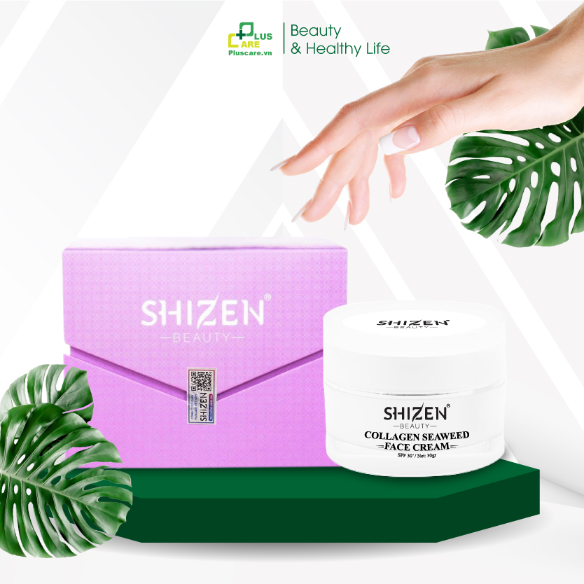 Kem dưỡng da mặt Shizen Collagen Seaweed 30g làm trắng sáng và ngăn ngừa lão hóa da