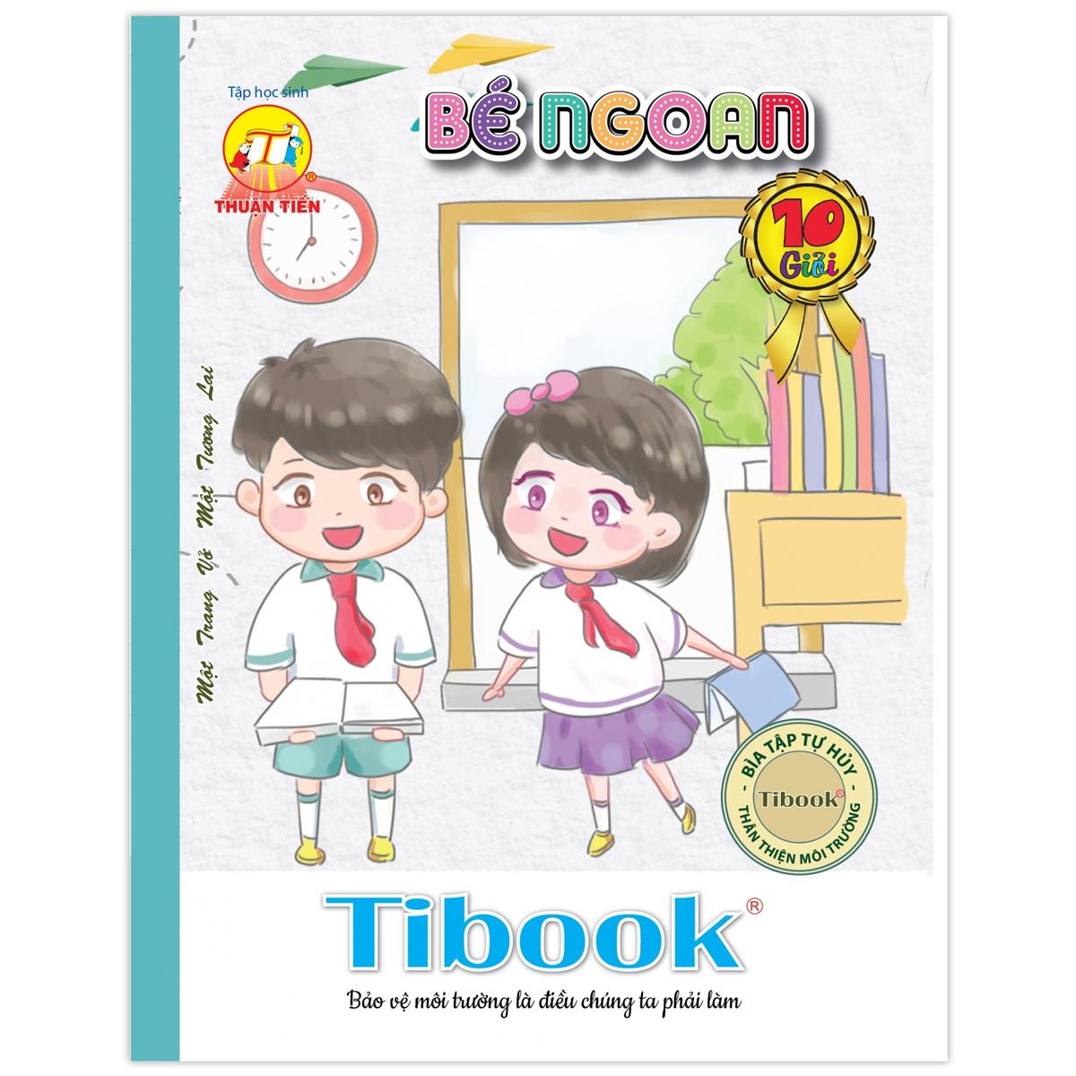 Bộ 5 Tập Học Sinh Bé Ngoan - 4 Ô Ly - 96 Trang 120gsm - Tân Thuận Tiến + Tặng Kèm 1 Xấp Nhãn + 1 Tập Kiểm Tra (Mẫu Bìa Giao Ngẫu Nhiên)