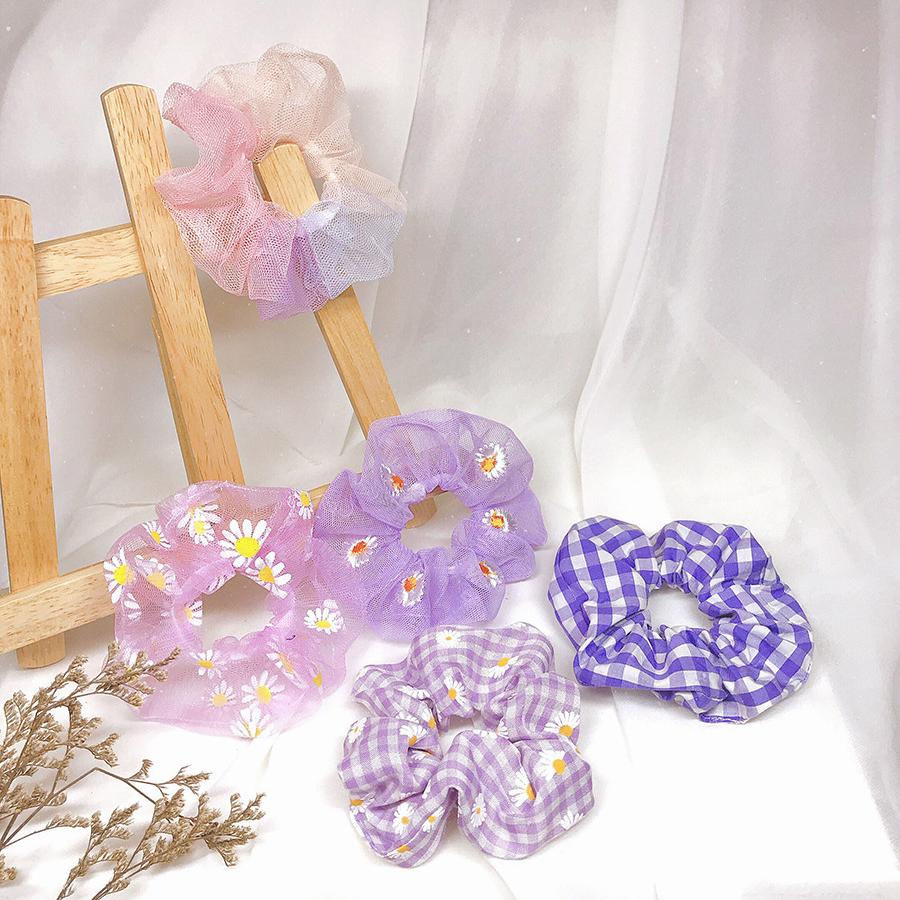 Combo 5 dây buộc tóc Scrunchies mẫu y hình (Tặng kèm kẹp tóc ngẫu nhiên)