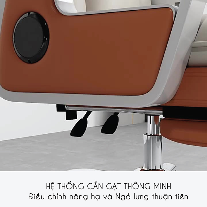 Ghế Boss Phong Cách Sang Trọng, Bọc Da PU Cao Cấp Có Âm Thanh Anh Sáng, Ghế Xoay Văn Phòng 360 Độ