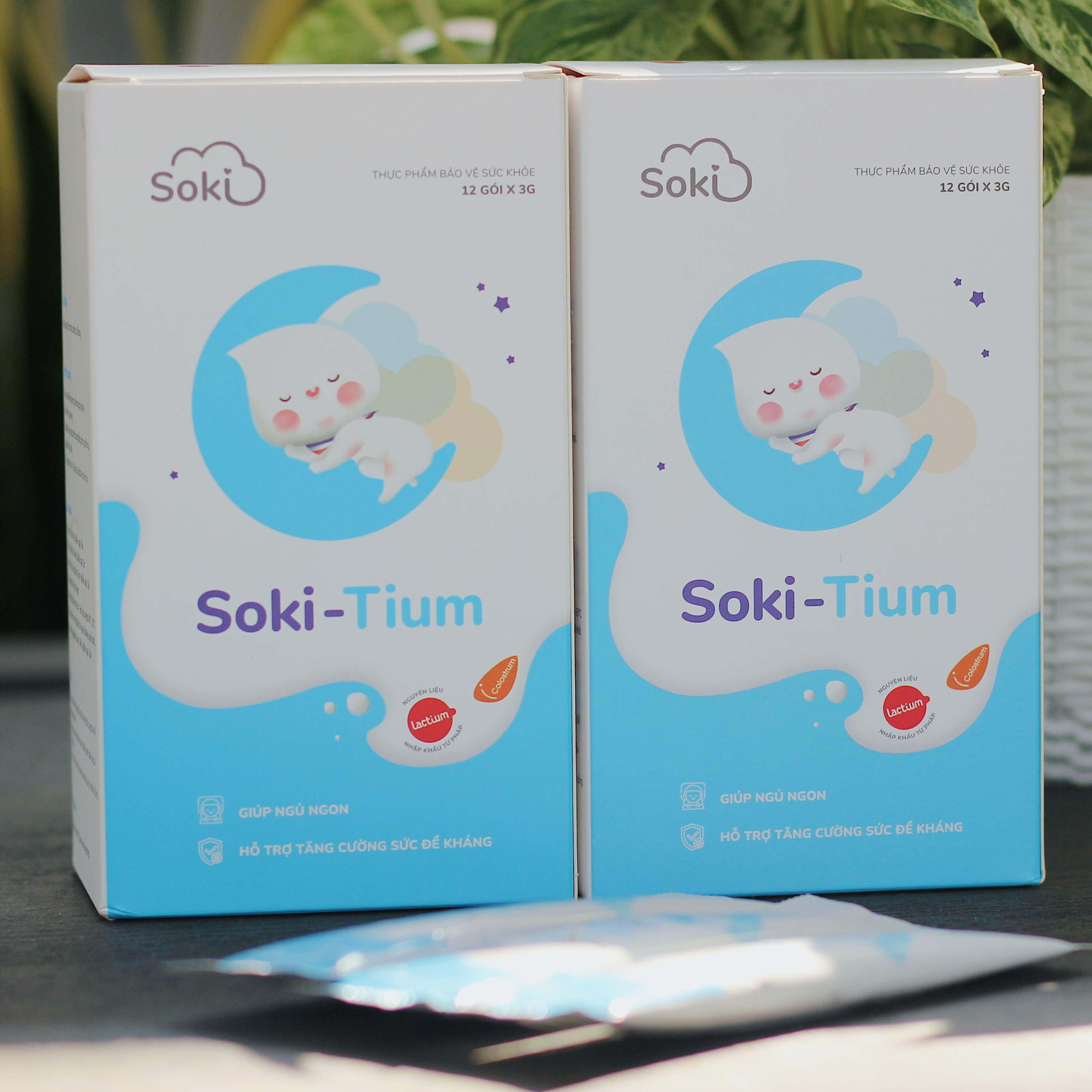 Ngủ ngon cho bé - Combo 2 hộp Soki Tium giúp bé ngủ ngon tự nhiên từ sữa