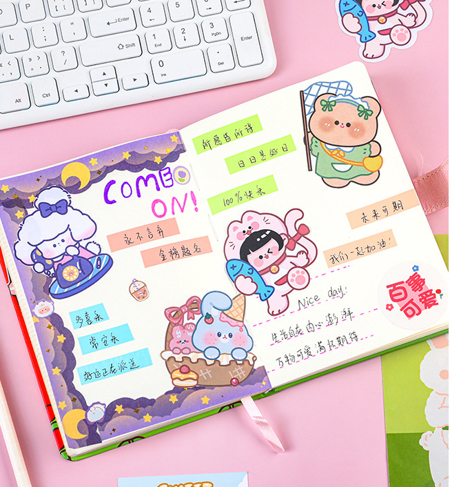 Set 30 hình dán sticker trang trí cute cỡ lớn hình con vật xinh xỉu dán sách vở giá rẻ tặng quà học sinh