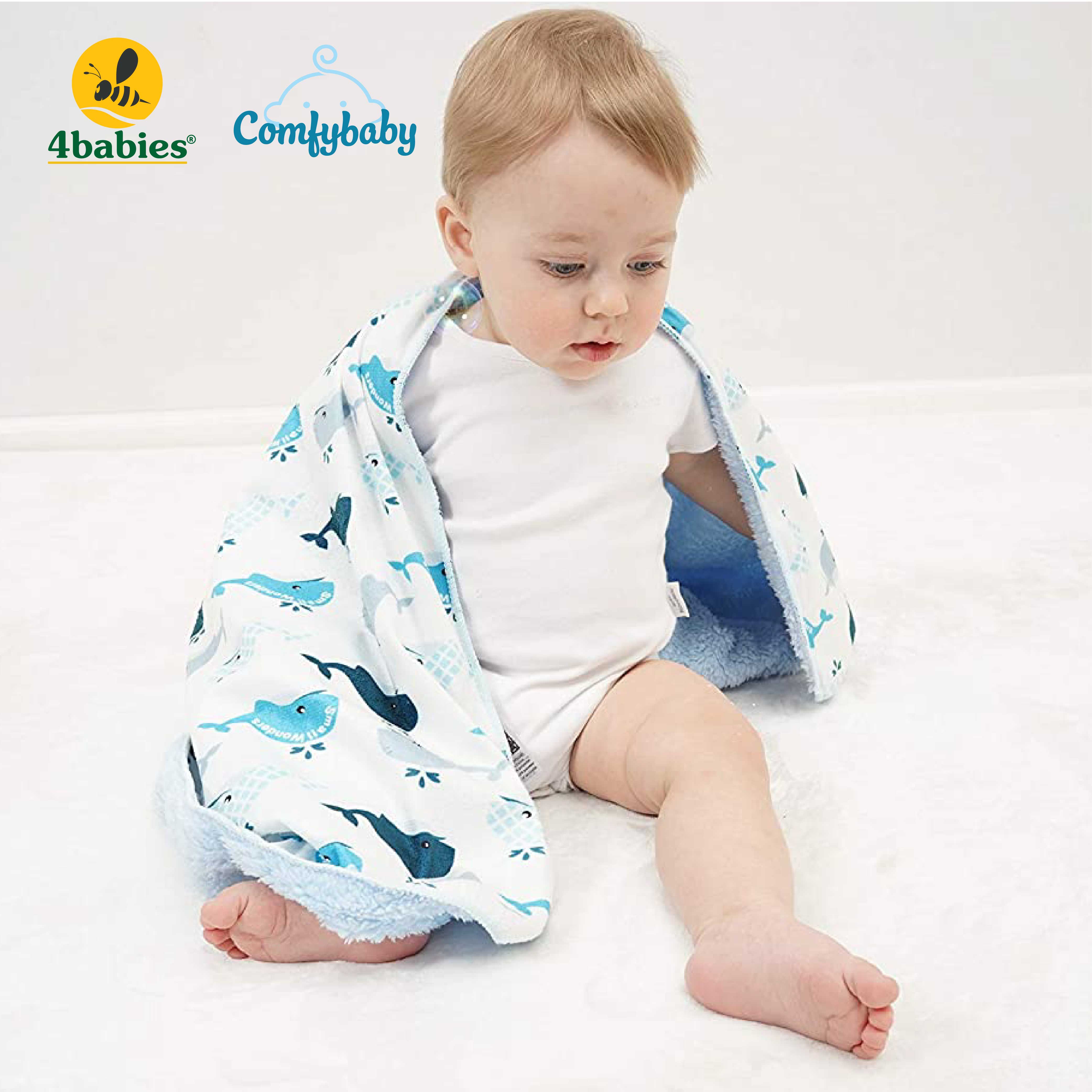 Chăn lông tuyết mịn 2 lớp 4Babies - Comfybaby 0821-4BB-CHAN01 Size 76*102cm