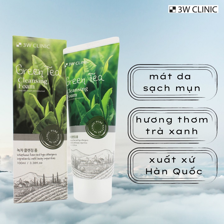 Sữa rửa mặt 3W Clinic Hàn Quốc mẫu mới 100ml cấp ẩm, làm sạch da loại bỏ bụi bẩn