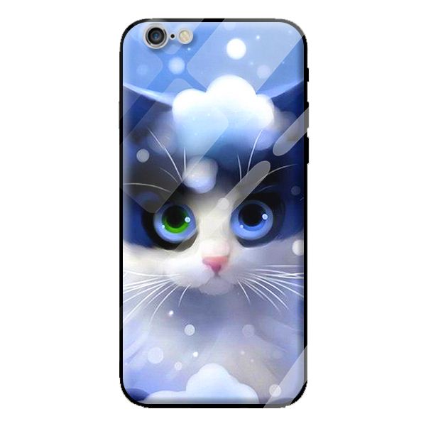 Ốp kính cho iPhone 6 mẫu MÈO TUYẾT 1 - Hàng chính hãng
