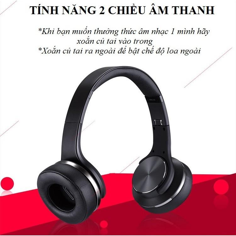 Tai Nghe Chụp Tai ️️ Tai Nghe Bluetooth Cao Cấp Âm Thanh Sống Động - Tai Nghe Không Dây MH5 Kiêm Loa Nghe Nhạc