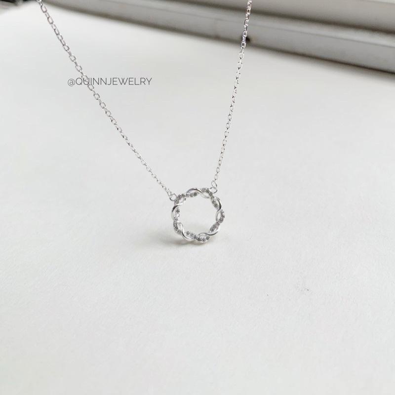 Dây chuyềnvòng tròn xoắn đính đá