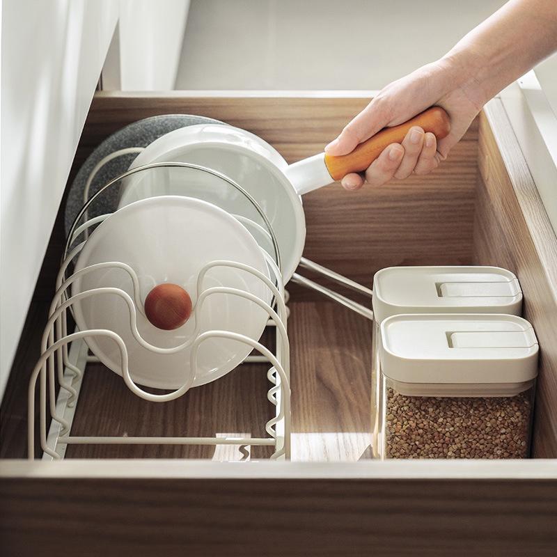 Giá Đỡ Nắp Nồi Bằng Sắt Mở Rộng Tiện Dụng Cho Nhà Bếp