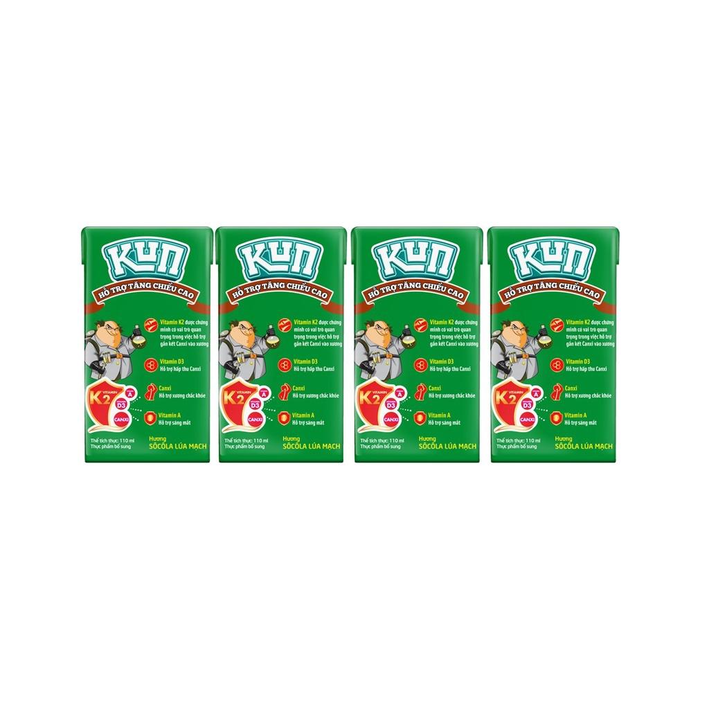 Kun sữa Sôcôla lúa mạch thùng 48 hộp x110ml