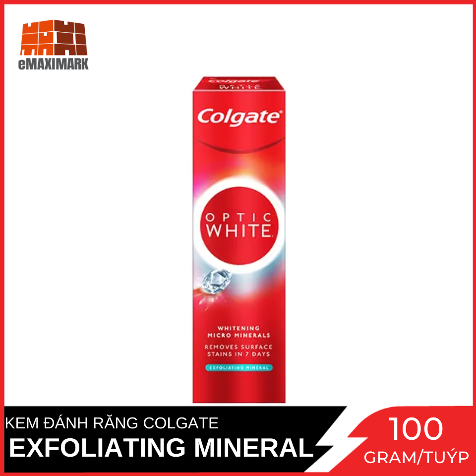 Kem đánh răng Colgate Optic White Làm trắng và sáng răng tuýp 100g