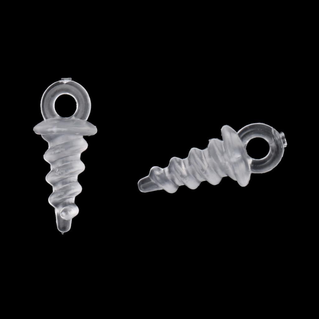 200pcs Bait Screws Pop Up Pegs / Screws Carp Fishing Chod Rigs Transparent