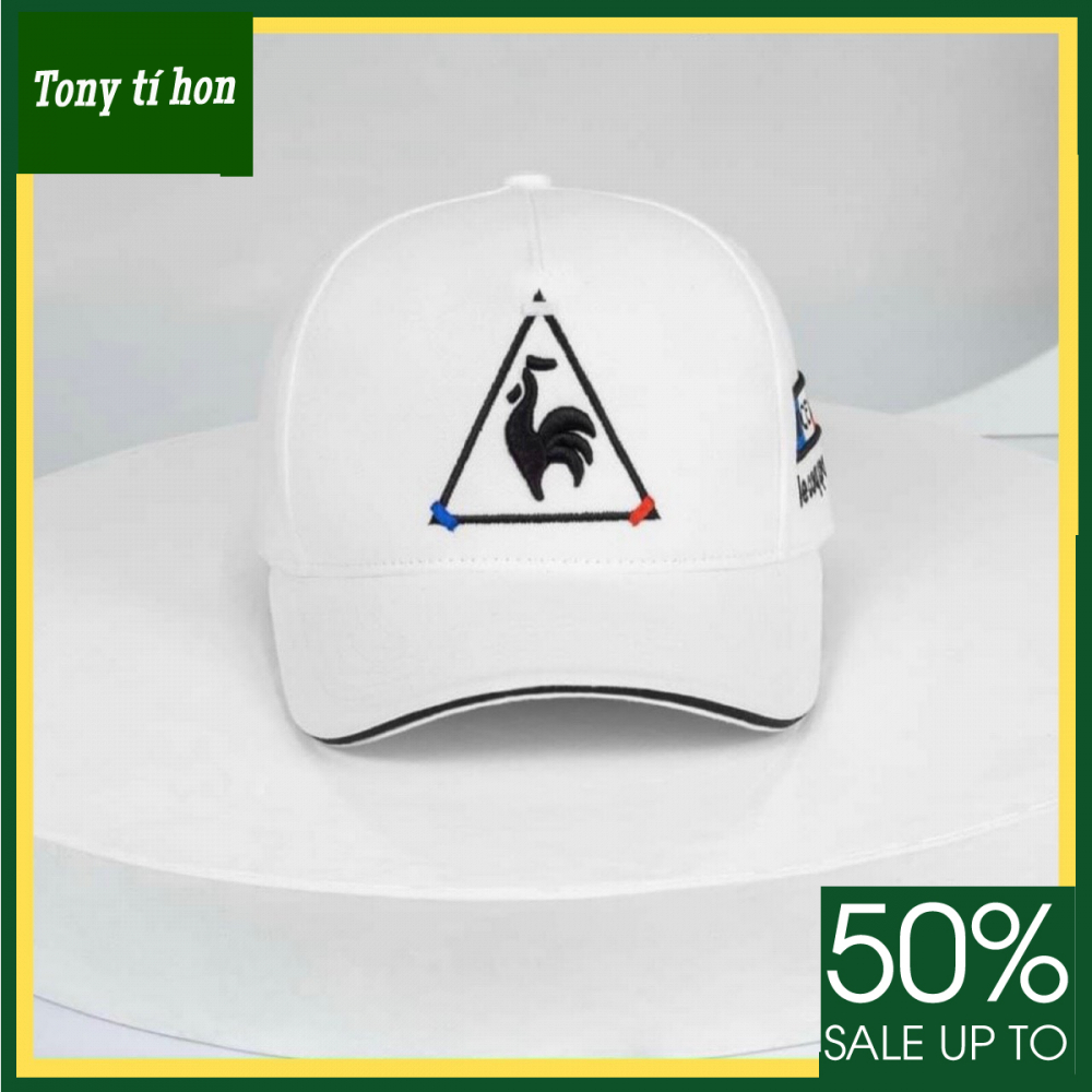 Tony tí hon - Mũ/nón kết lưỡi trai LeCoq thêu con gà trống thời trang nam nữ cao cấp - màu trắng