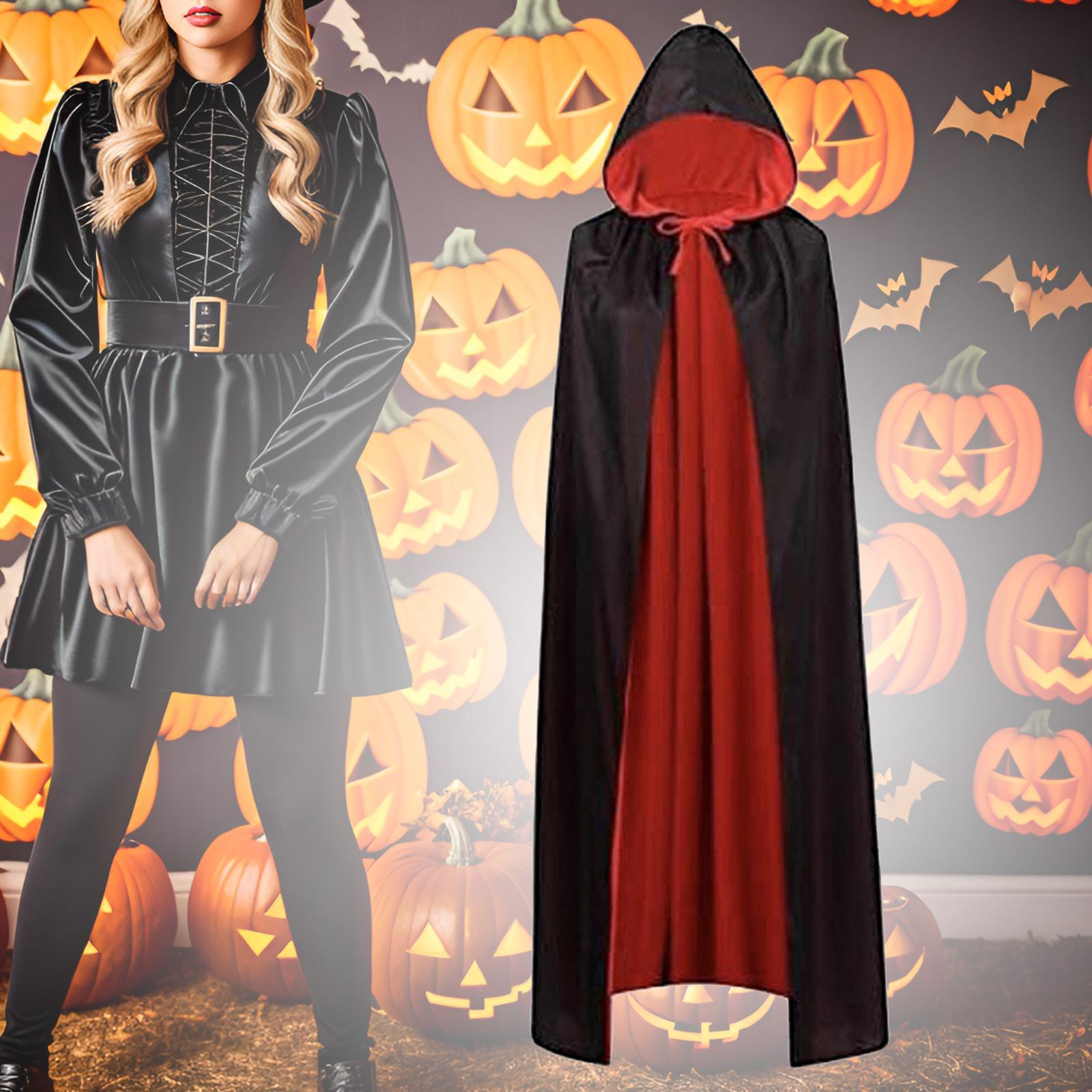 Halloween Cloak Death Cape Reversible Cloak Cape for Fancy Dress Adults Men