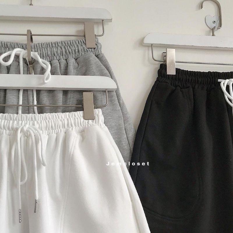 Quần short nữ ulzzang kiểu dáng thể thao chất thun co giãn thoáng mát, quần ống rộng tua kèm video, Quần Short Nữ Kiểu Dáng Thể Thao, Quần Short Nam Nữ Ống Rộng