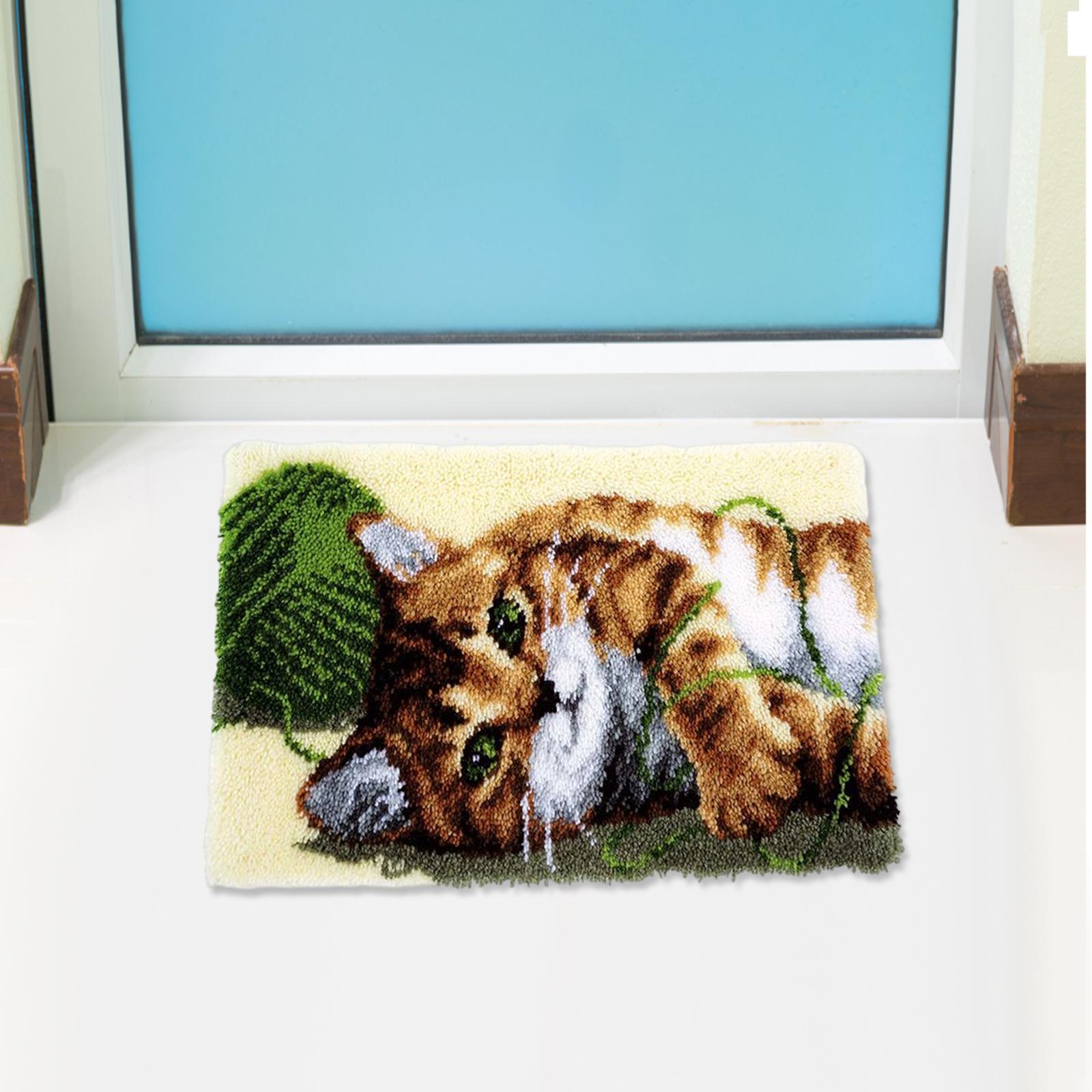 Cat Latch DIY Rug Making Kit Yarn Crocheting Carpet Making Kit Beginners