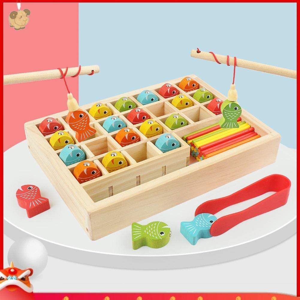 Set 29 Đồ Chơi Câu Cá Nam Châm Bằng Gỗ Cho Bé