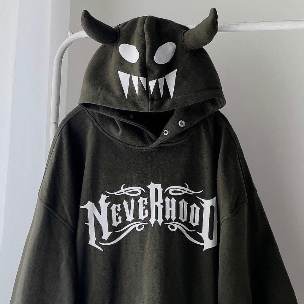 Áo Hoodie sừng trâu form rộng unisex