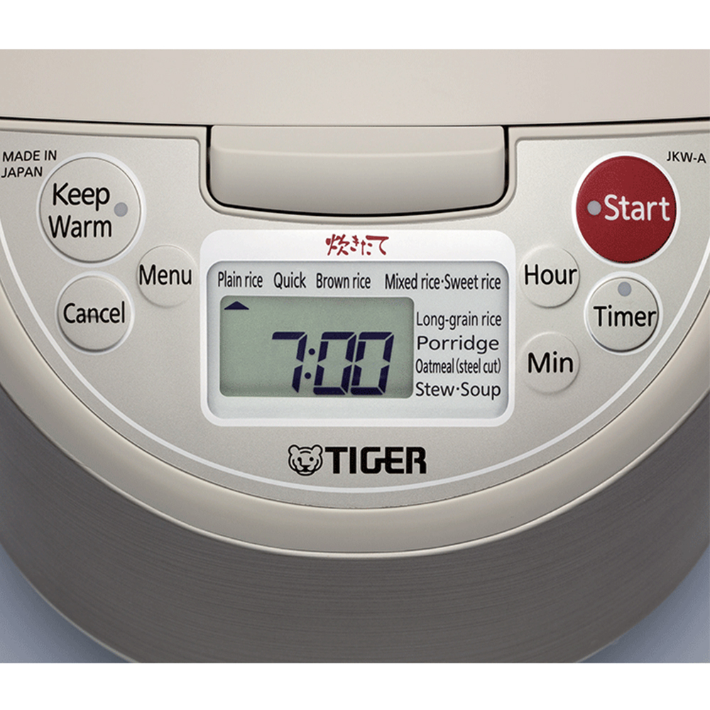 Nồi cơm điện tử cao tần Tiger 2 trong 1 JKW-A10W Tặng Bộ nồi nhà bếp PoongNyun BNCPT-SET - Hàng Chính Hãng