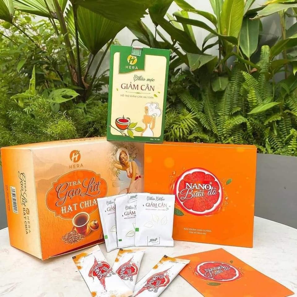 Nano Bưởi Đỏ Hera - Đẹp Da, tăng đề kháng Hộp 20 gói
