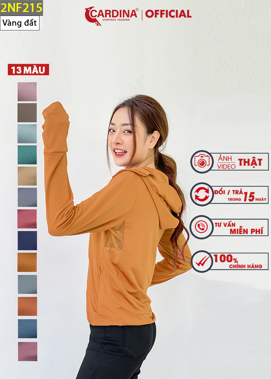 Áo Chống Nắng Nữ CARDINA 2 Lớp Chất Thun Lạnh Nhật Cao Cấp Chống Tia UV 2NF2