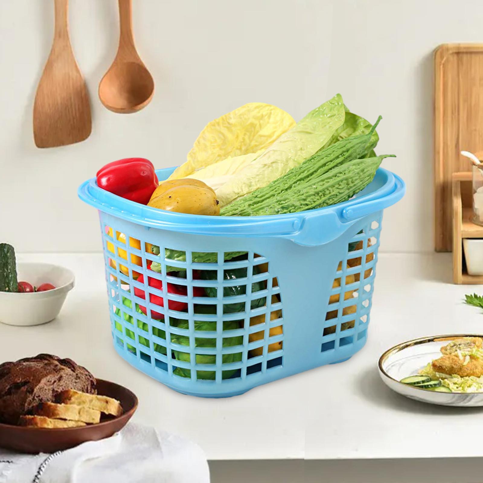 Shopping Basket Food Storage Baskets with Handle for Bathroom Office Bedroom