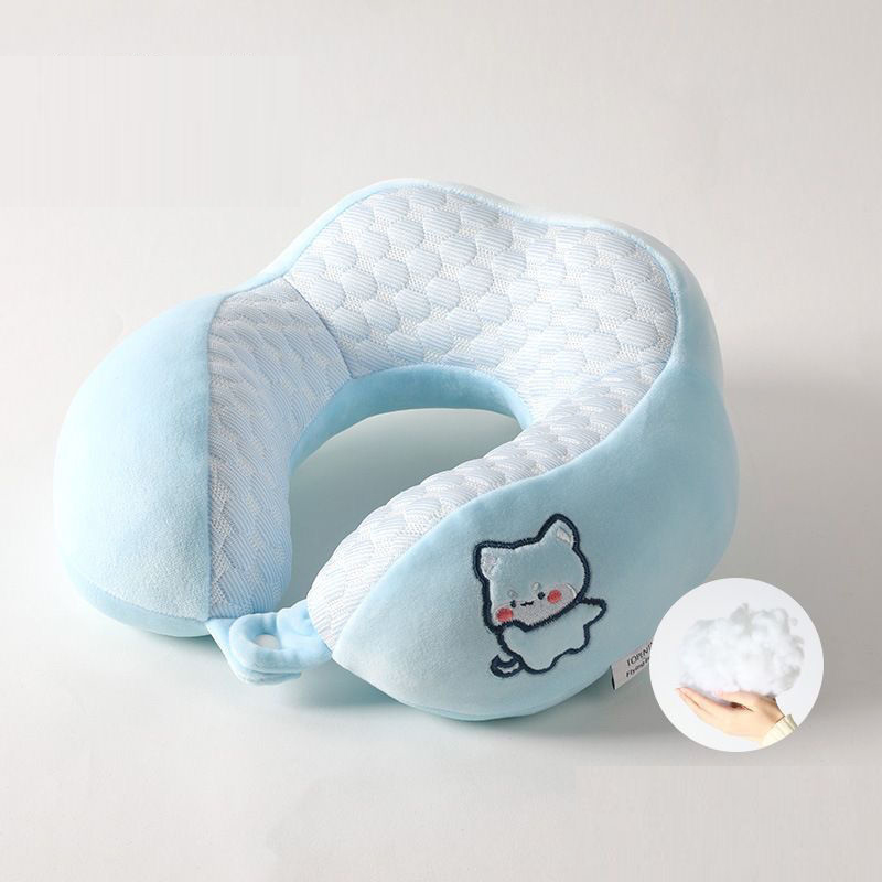 Gối chữ U làm bằng mút hoạt tính, gối kê cổ dễ thương dùng để máy bay, xe hơi, du lịch, kê cổ cổ gối ngủ trưa văn phòng-GC876489