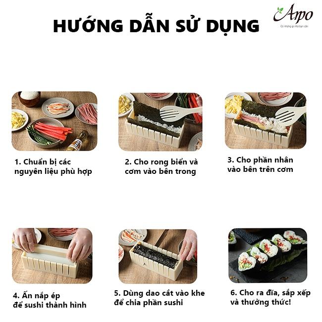 Khuôn Làm Sushi, Cơm Cuộn, Kimbap Phong Cách Nhật Bản Cao Cấp - Khuôn Cuộn Sushi Hình Trái Tim Dễ Dàng Sử Dụng