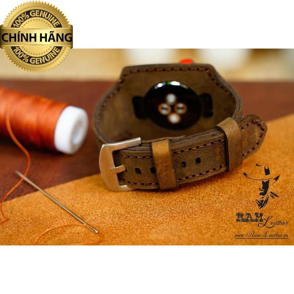 DÂY APPLE WATCH BUNDSTRAP BX1  DA BÒ NÂU ĐẤT -ĐỦ SIZE CHO APPLE WATCH 38/40 , 42/44 .