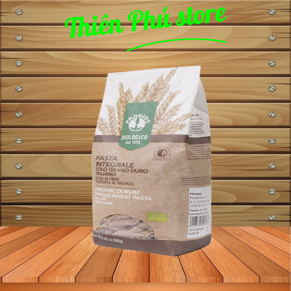 Nui Ống Nguyên Cám Hữu Cơ 500g Probios Organic Durum Whole Wheat Penne