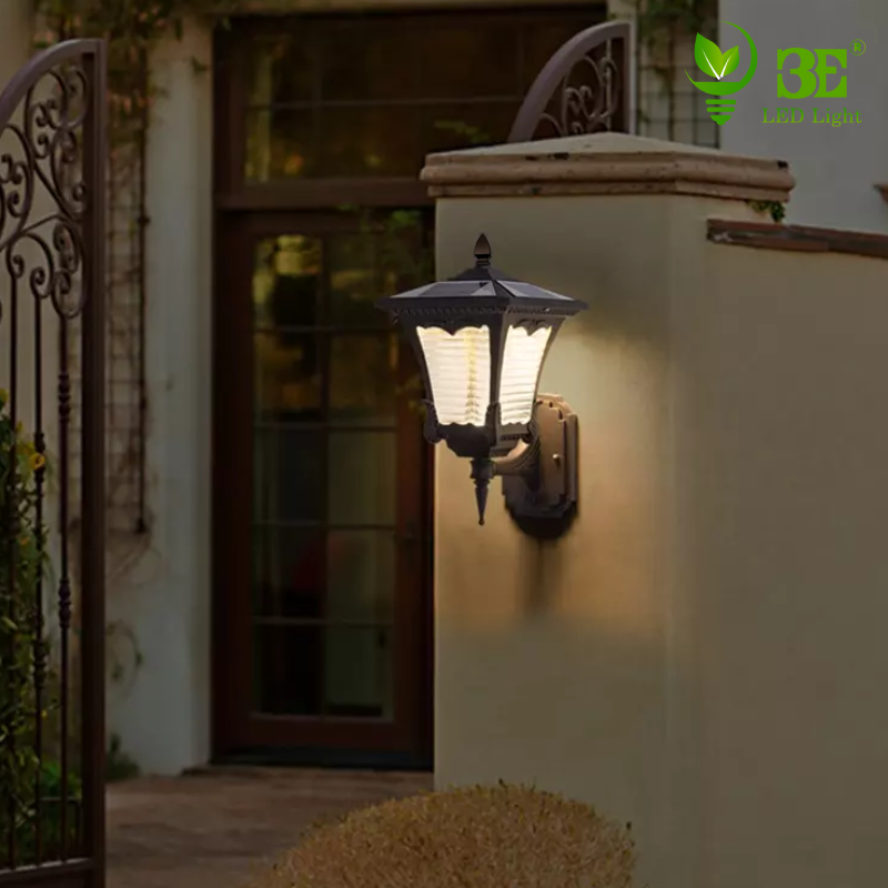 Đèn Treo Tường Gắn Tường Ốp Tường Ngoài Trời 3E LED LIGHT Năng Lượng Mặt Trời Chống Nước IP65