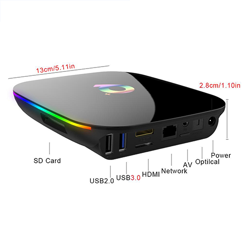 Q Plus Smart TV Box Android 9.0 Allwinner H6 4GB / 32GB 6K H.265 Media Player USB3.0 2.4G WiFi