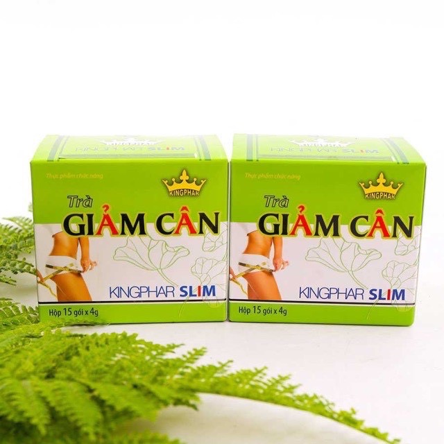 Trà  Hỗ trợ Giảm kg - Kingphar Slim, hộp 15 gói x4g, giúp kiểm soát cân nặng