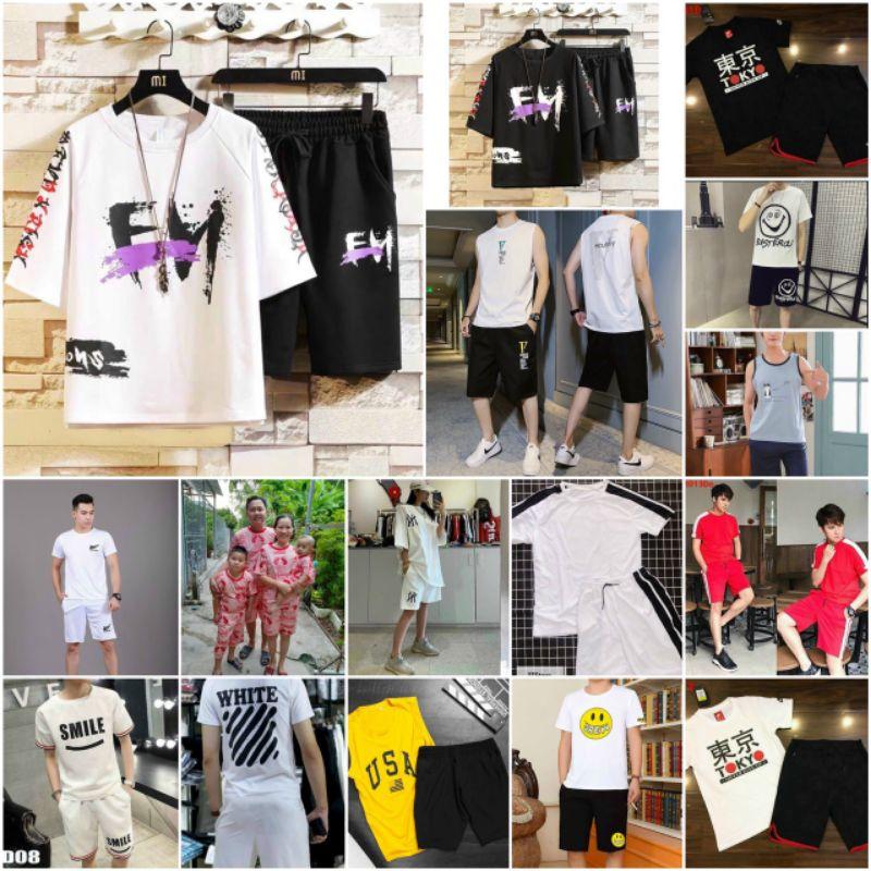 Bộ thể thao nam- bộ hè cộc tay Cusinn gồm áo thun và quần short đùi có túi tiện lợi siêu mát