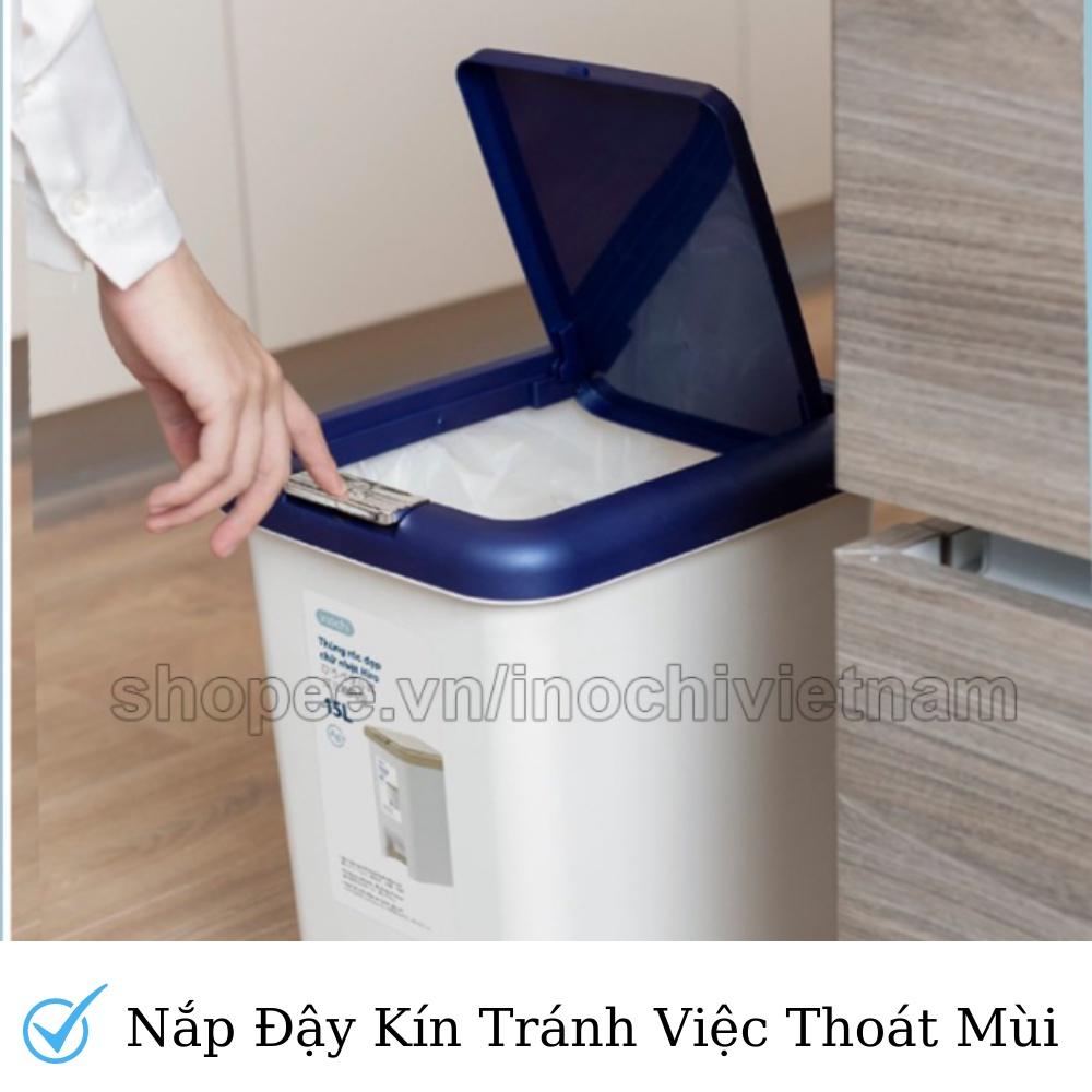 Thùng Rác , Đạp Chân Nắp Đậy Chữ Nhật INOCHI Làm Sọt Rác Văn Phòng Đựng Rác Gia Đình