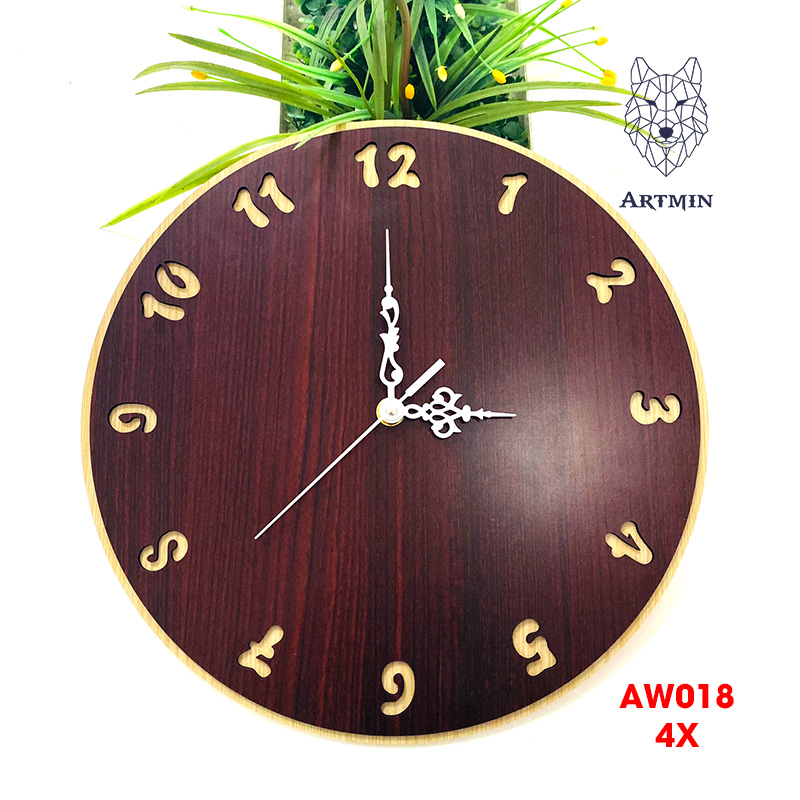 AW018- Đồng Hồ Gỗ Treo Tường – Décor Trang Trí Xinh Xắn