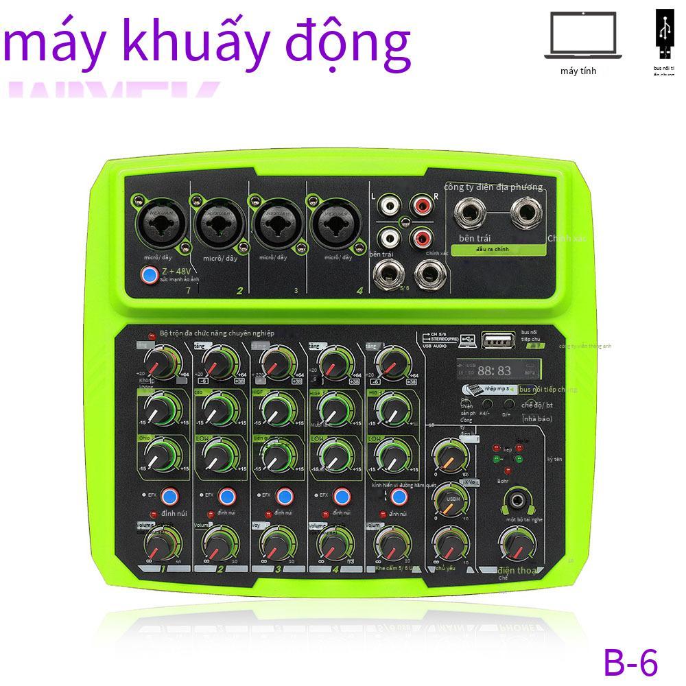 Giao hàng nhanh Bộ trộn 6 chiều âm thanh hội nghị ngoài trời USB Bộ xử lý âm thanh hồi âm Bluetooth Bài hát K phát sóng trực tiếp với card âm thanh