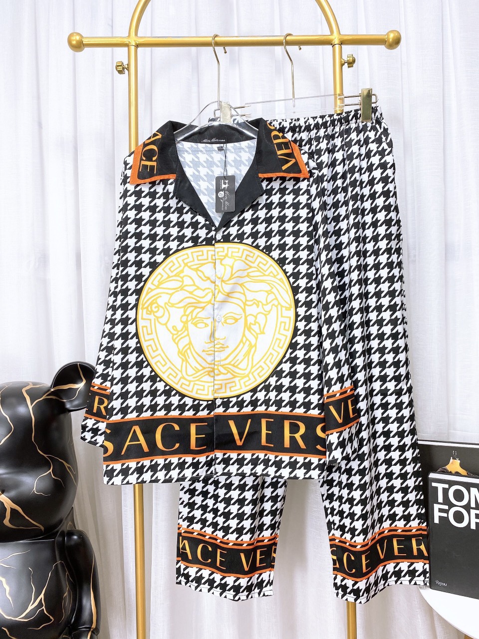 Đồ Bộ Lụa Gấm Xước Cao Cấp, Tay Dài, Bigsize, Pyjama, Hoạ Tiết, Dễ Thương, 65kg~85kg, LGX_TD_06