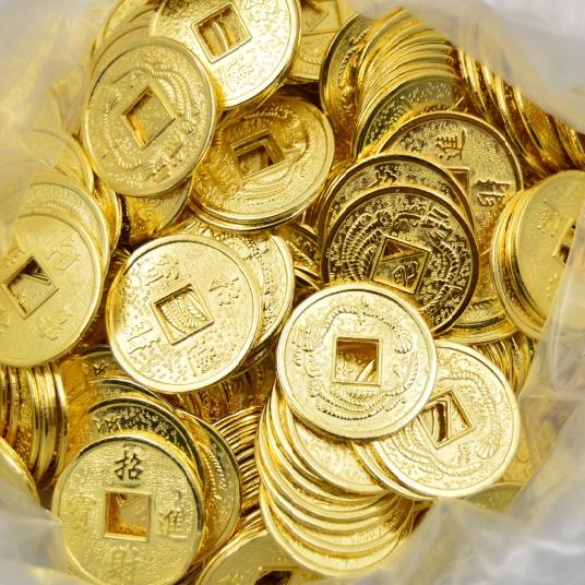 Đồng xu mạ vàng 2.2cm (combo từ 10 xu) - chiêu tài lộc