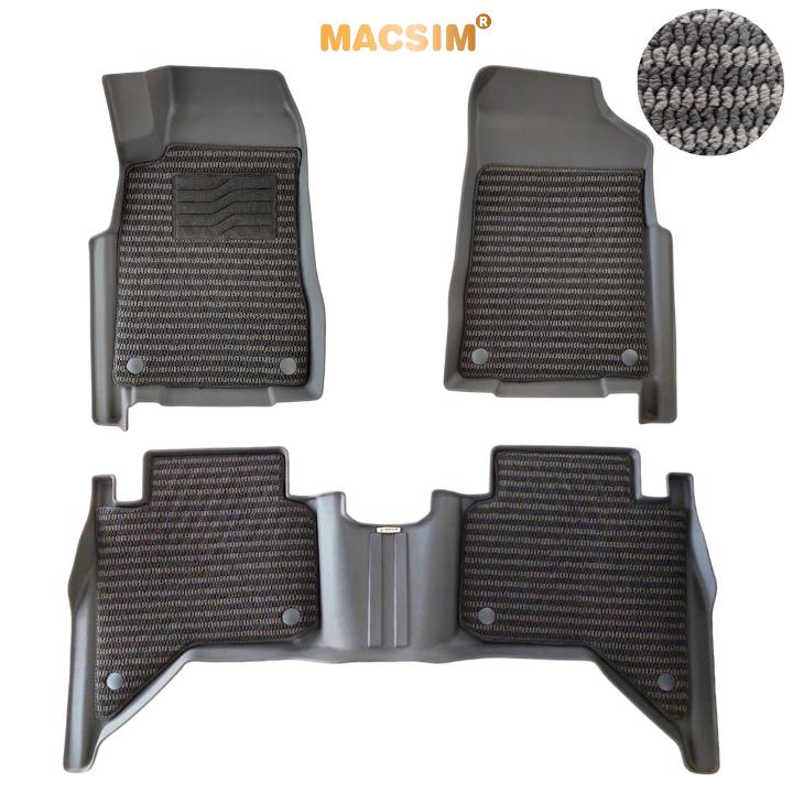 Thảm Lót Sàn 2 Lớp TPE Macsim Isuzu D-max 2015-2021 Chuẩn Form, Bền, Không Mùi (sd3 xám đen ct)