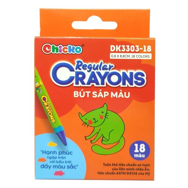 Bộ 2 Bút Sáp Màu Chicko Regular Crayons - 18 Màu - DK3303-18