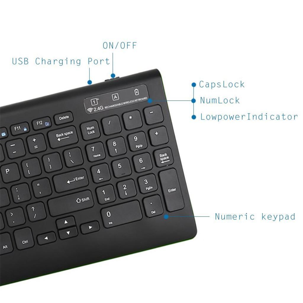 Wireless KeyBoard + Cordless Mouse Desktop Combo Set For PC Laptop