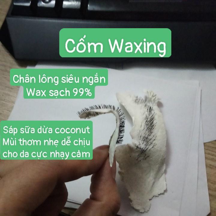 Sáp wax lông nóng dạng hạt đậu sữa dừa coconut siêm bám lông, tặng que
