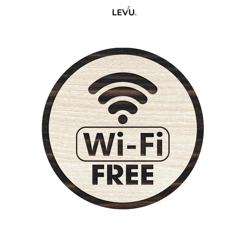 Bảng gỗ free wifi LEVU TW05 trang trí nhà hàng khách sạn homestay đẹp mắt