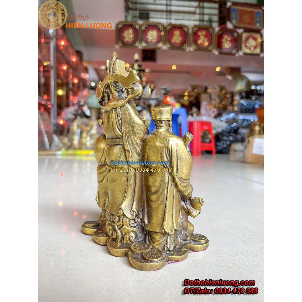 Bộ Tượng Ngũ Phúc Bằng Đồng Thau Vàng Cao 18cm
