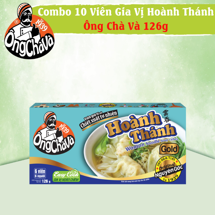 Combo 10 Hộp Viên Gia Vị Hoành Thánh Gold Ông Chà Và 126g