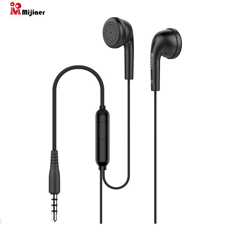 Đặc biệt âm thanh nổi tai phẳng Q1 mới của Langston với tai nghe điện thoại di động có dây 3,5 mm điều khiển dòng lúa mì