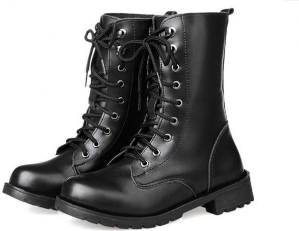 Giày nam combat boot da trơn S061